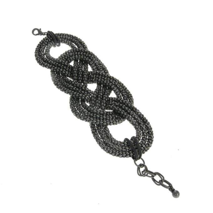 Behave - Armband - zilverkleur - gevlochten statement - avondstijl - 16 cm