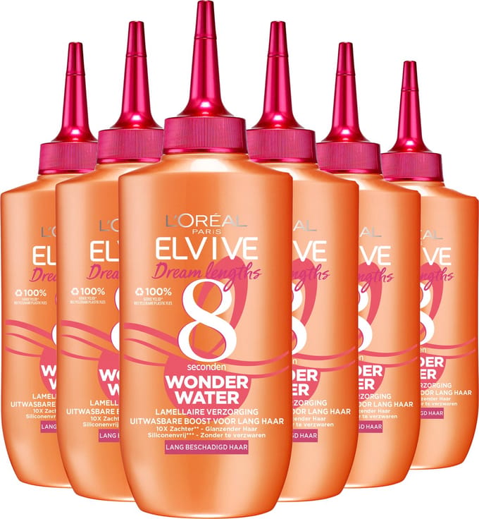 L’Oréal Paris Elvive Dream Lengths 8 Seconden Wonder Water - Lang, Beschadigd Haar - 6 x 200ml
