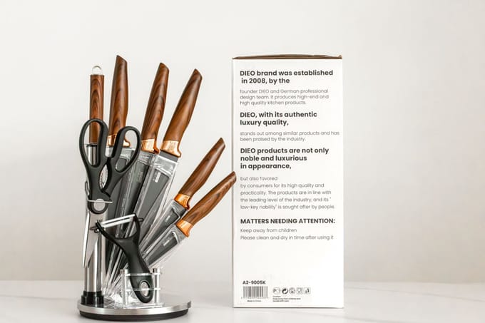 VL HOME 9-delige Eco-vriendelijke metalen messenset