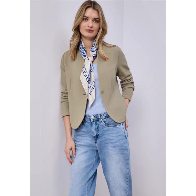 Jersey blazer met structuur
