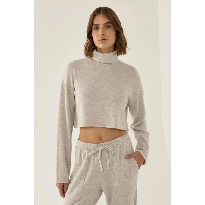Structuur Turtleneck Crop Trui