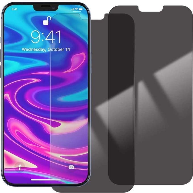 2x Screenprotector Geschikt Voor: iPhone 12 Pro Max Screen Protector [2-Pack] Tempered Glas Screenprotector Privacy anti-spion