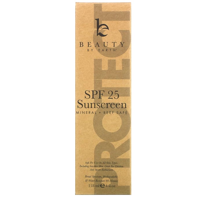 Minerale Zonnebrandcrème, SPF 25 Zinkoxide UV-bescherming, 118 ml (4 fl oz) yellow