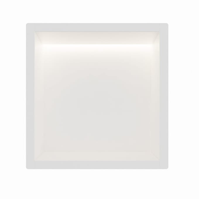 Mat wit RVS Inbouwnis 30x30x10cm met RGB verlichting