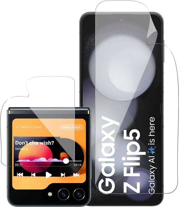Screenprotector geschikt voor Samsung Galaxy Z Flip 5 - 1x FlexGuard Screen Protector