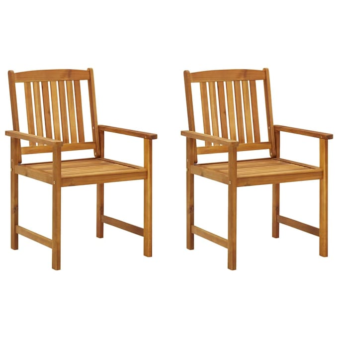 vidaXL - Tuinstoelen - 2 - st - met - kussens - massief - acaciahout