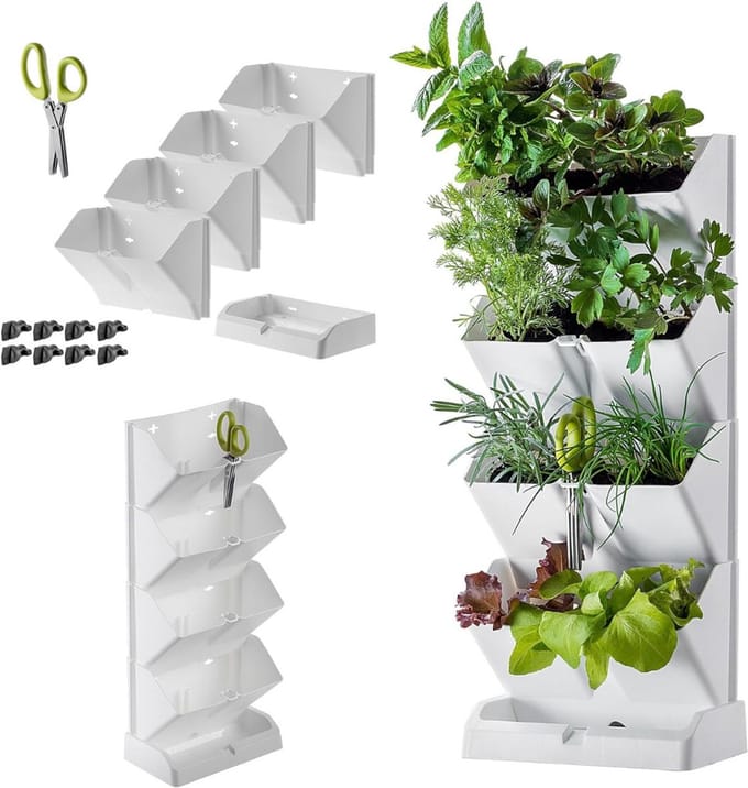 Zylo® Verticale Tuin met Watersysteem - Verticale Moestuin - Watersysteem - Wit - ‎12cm x 19cm x 48cm