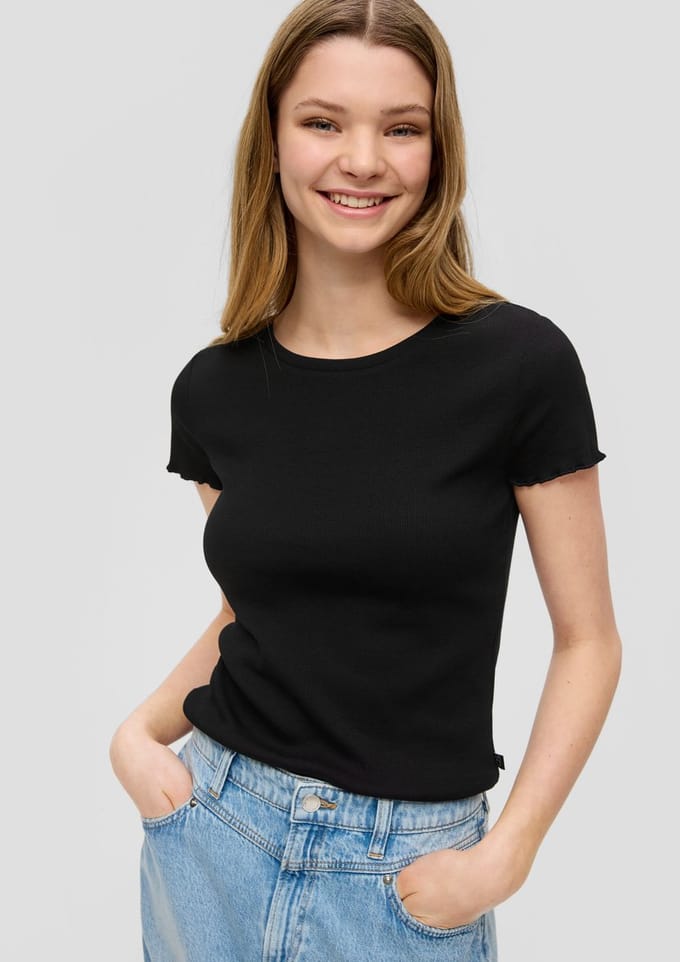 QS - female - Gesneden top met een geribde textuur