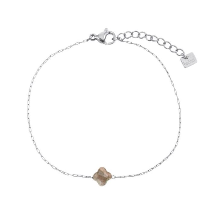 By Jam - clover - armband - stainless steel - kadotip - zilver