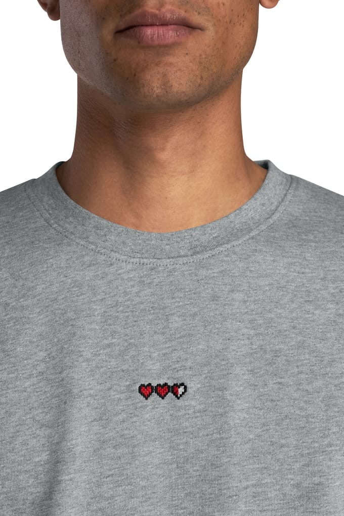 A-DAM Sweatshirt Hank Hearts Grey Maat: M | Sweaters Outlet | Heren | Grijs