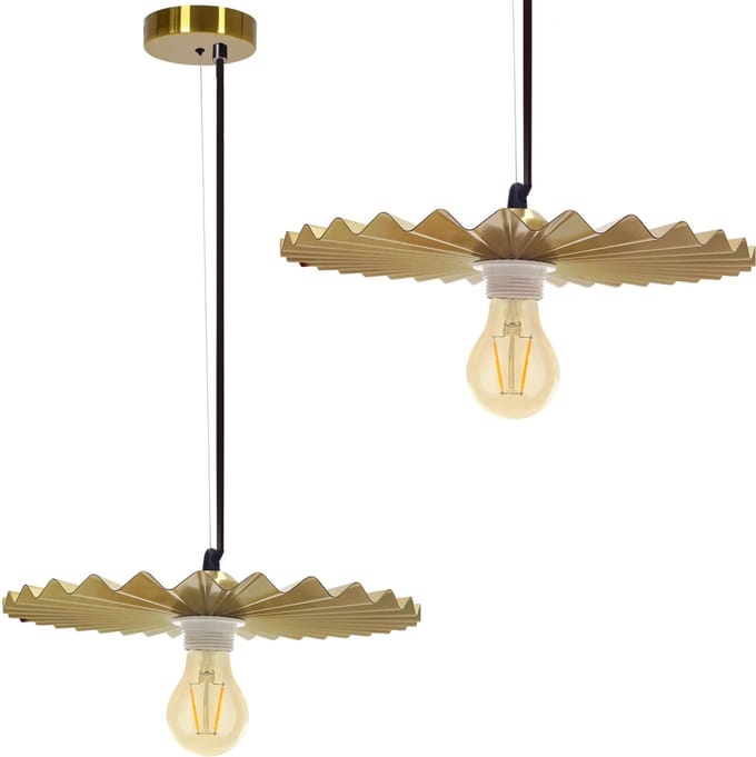 Toolight App1454-1Cp Hanglamp Geborsteld Goud 30X30X5Cm