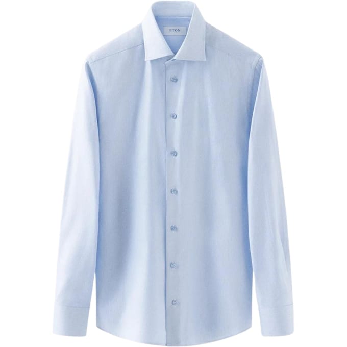 Eton Semi Solid Signature Twil Shirt Lange Mouw Overhemden Lichtblauw 100012175