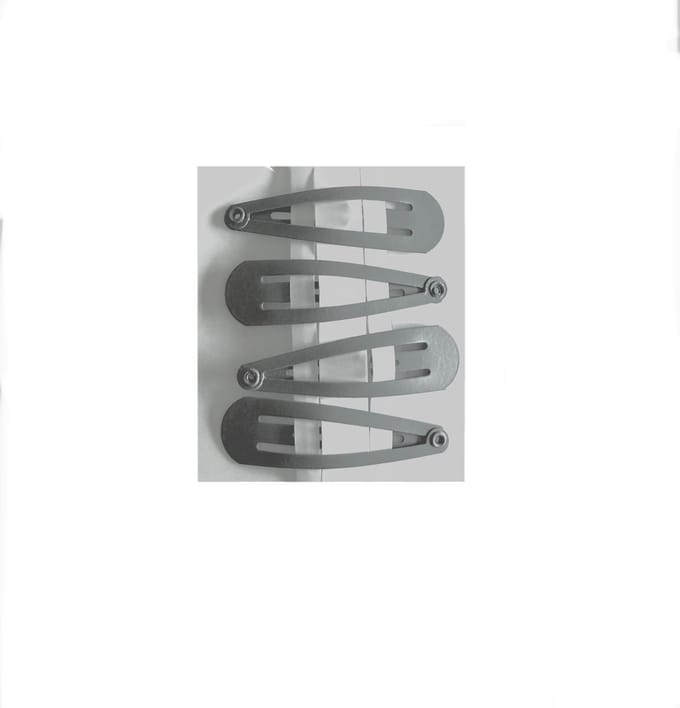 Klik klak speldjes 4 stuks grijs klein - haar - haar accessoire- speldjes