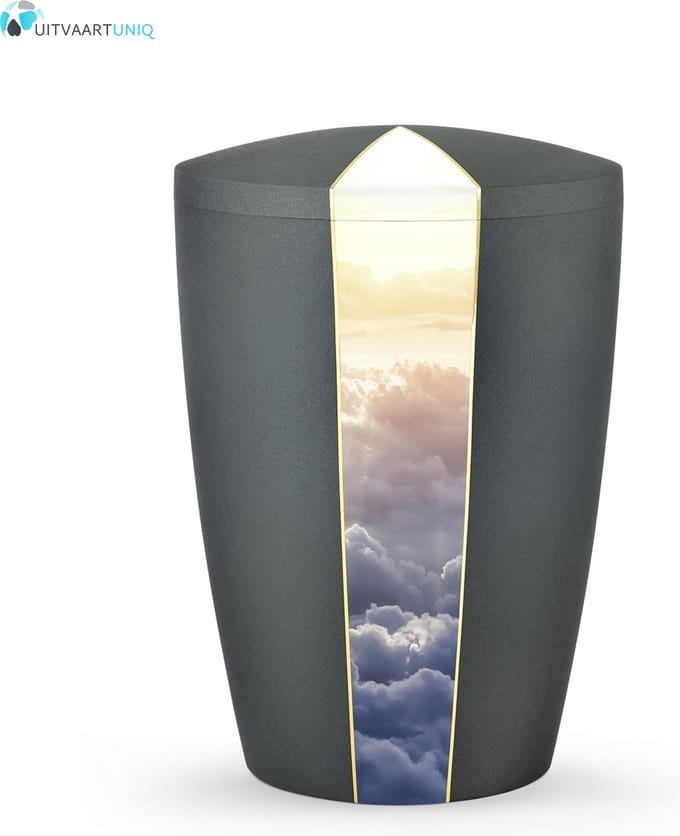 Urn antraciet fluweel wolken - bio