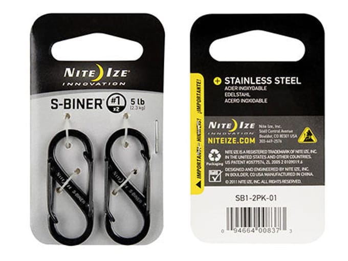 Nite Ize - S-Biner - 2x zwarte Carabiner