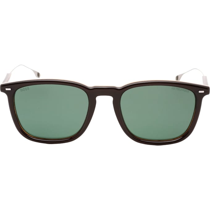 Hugo Boss Bruin Gestreept Montuur Bruine Lens Zonnebril