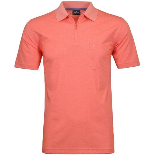 Ragman Uni Easy Care Zipper Poloshirt Pima Cotton Mix Bright Red / male