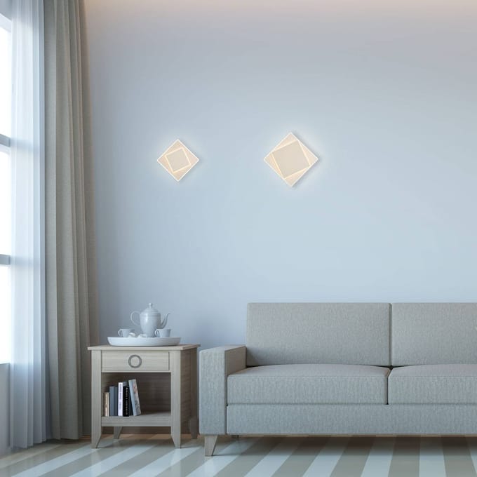 Mantra Iluminación Dakla LED wandlamp, wit, 18x18 cm