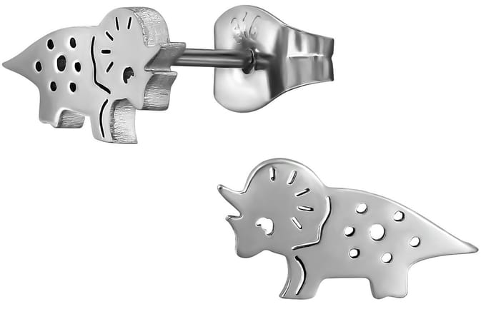 CS Joy - dinosaurus oorbellen - Chirurgisch staal - dino oorknoppen - 11 x 6 mm