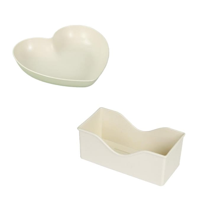 10 stuks/set Hartvormige Huis Spuugbotbord Dinerbord Creatief Snack Fruitbord white