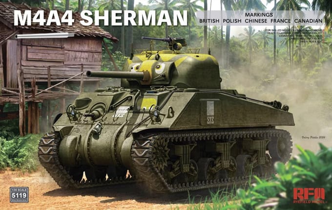 Rye Field Model Modelbouwpakket Militaire voertuigen - 5119 M4A4 Sherman - Tank Plastic - 1:35 - Modelbouw