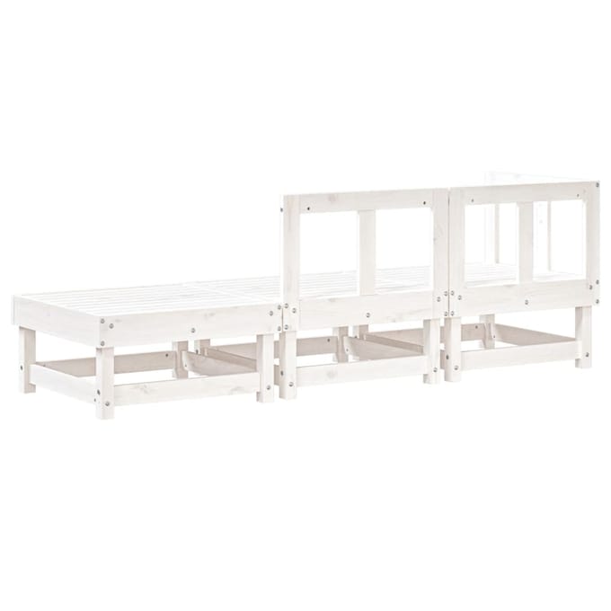 vidaXL - 3-delige - Loungeset - massief - grenenhout - wit