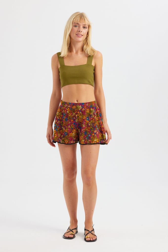 Vierkante Hals Crop Top