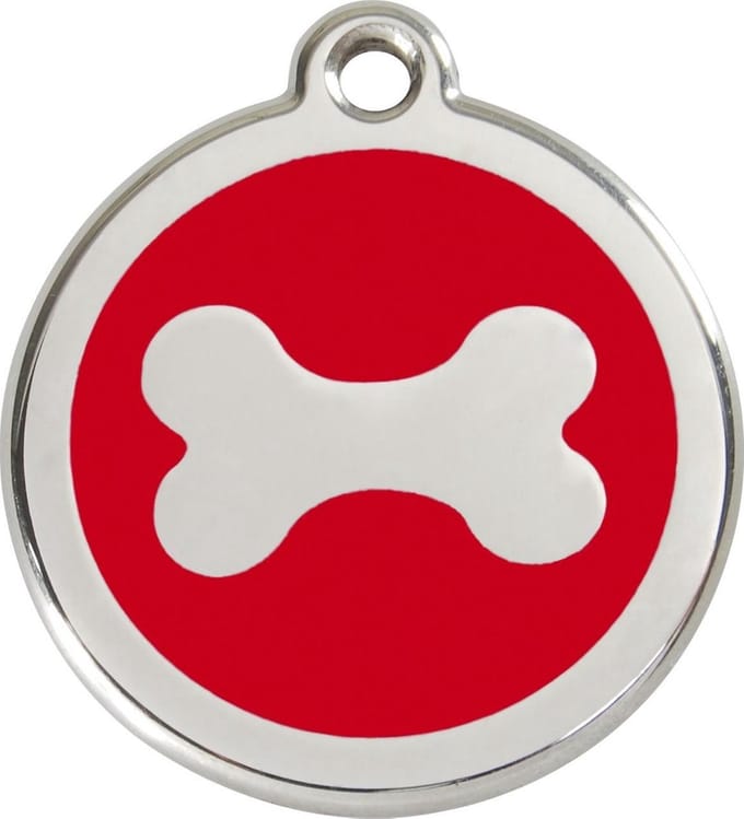 Red Dingo Hondenpenning 20 mm bot rood