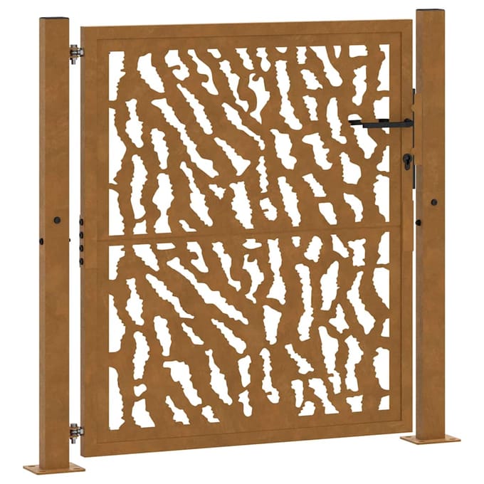 vidaXL - Poort - met - sporenontwerp - 100x100 - cm - weervast - staal