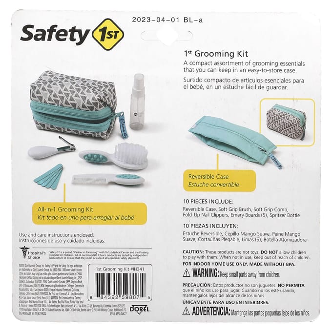 Safety 1st, premier kit de toilettage, kit de 10 pièces gray