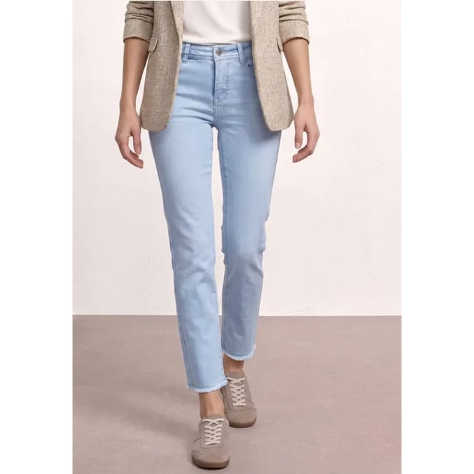 Straight Legs jeans met franje aan de zoom