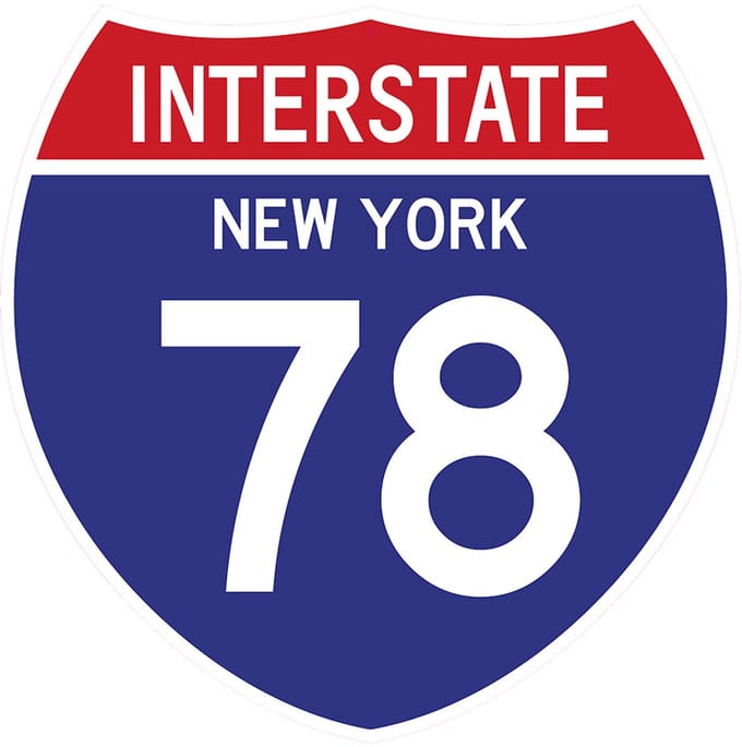 Signs USA - wandbord - dibond - Interstate 78 - New York - 39 x 39 cm
