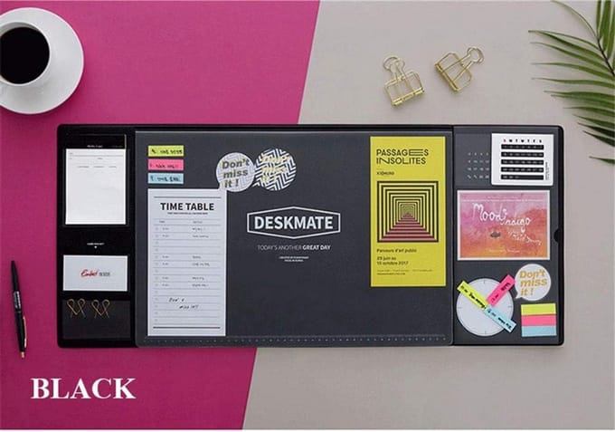 Groot Antislip Desk Pad met Waterdichte Overlay en Opbergvakken Bureau Onderlegger