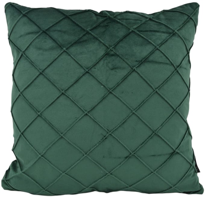 Sierkussen Velvet Cross Intens Groen | 45x45 cm | Velvet/Polyester