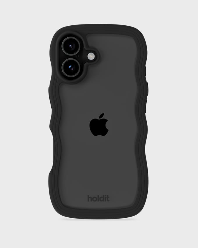 Holdit Wavy Case geschikt voor Apple iPhone 17 - Black / Transparent