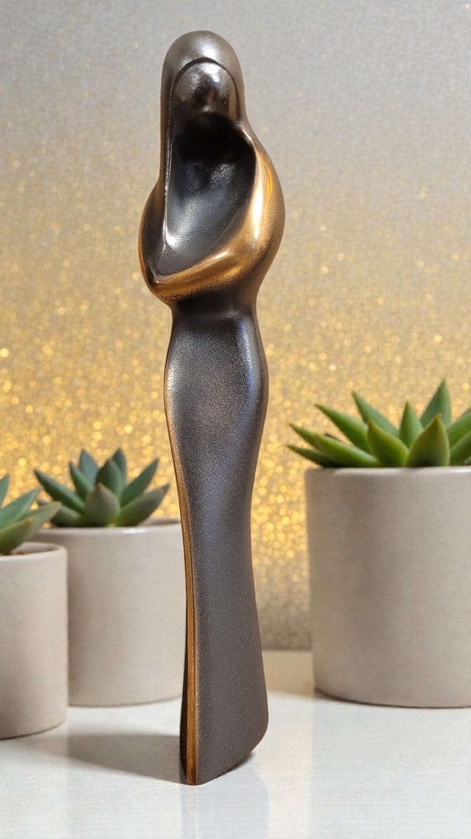 Bronzen beeld Madonna - Echt brons - 5x5x20 cm - brons kleur gepolijst beperkte oplage