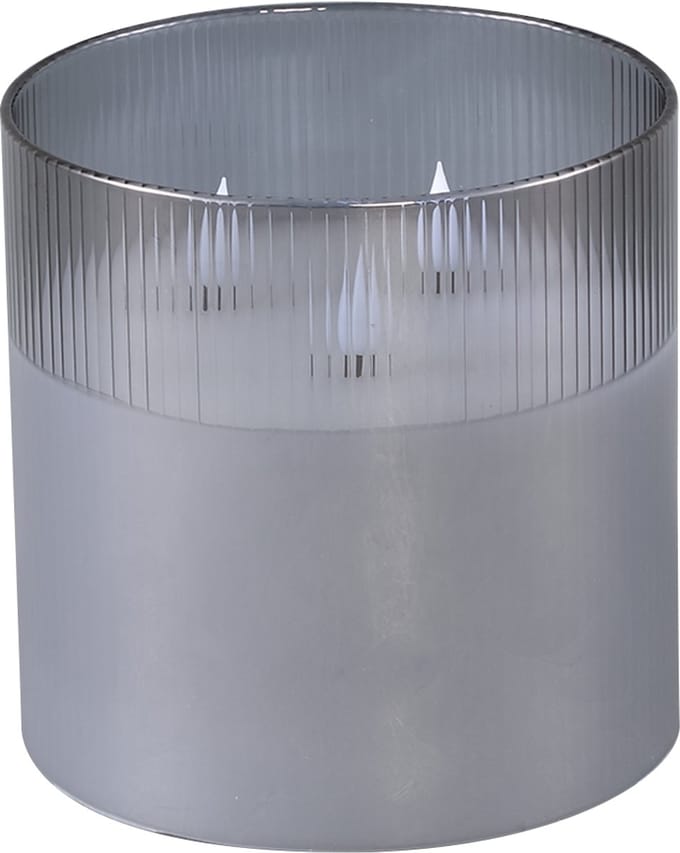 PTMD LED Windlicht grijs 15 x 15 x 15 cm - Led Stormlight Candle Grey glass S