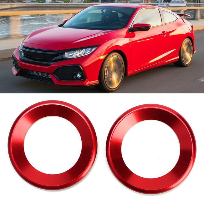 2 stuks Luidspreker Cirkel Sierlijst Audio Luidspreker Decoratieve Ring Geschikt voor Civic 10e red