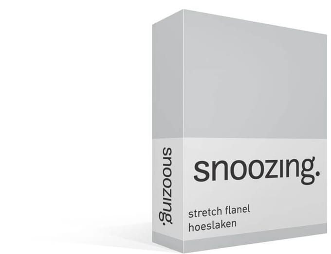 Snoozing stretch flanel hoeslaken - Extra breed - Grijs