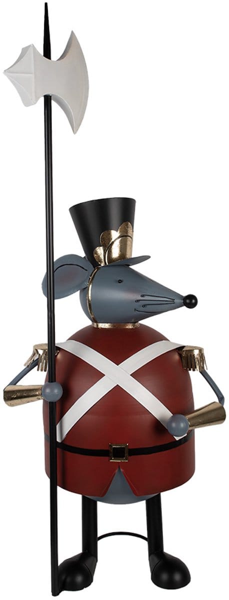 Clayre & Eef Decoratie Beeld Muis 50x37x127 cm Grijs Metaal