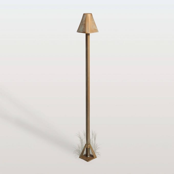 Moretti Luce LED tuinpadverlichting Silva Frame, hoogte 80 cm, antiek messing, IP65