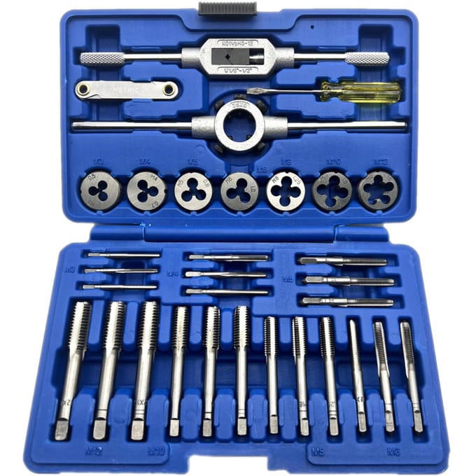 32 PCS HSS Tappen Set Metrische Wrench Cut M3M12 Hand Threading Tool Wolfraamcarbide Tap Sterven blauw