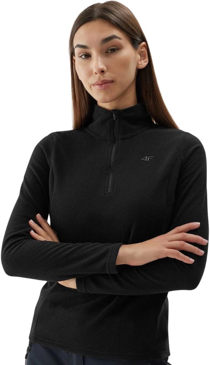 4F Sweater Fleeceowa Dames Zwart - Maat XL