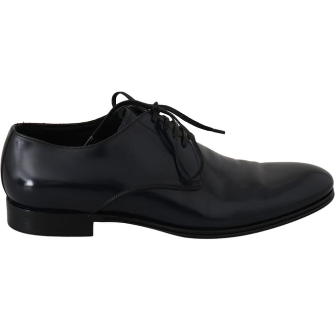 Dolce & Gabbana Blauw Leren Jurk Derby Formele Herenschoenen