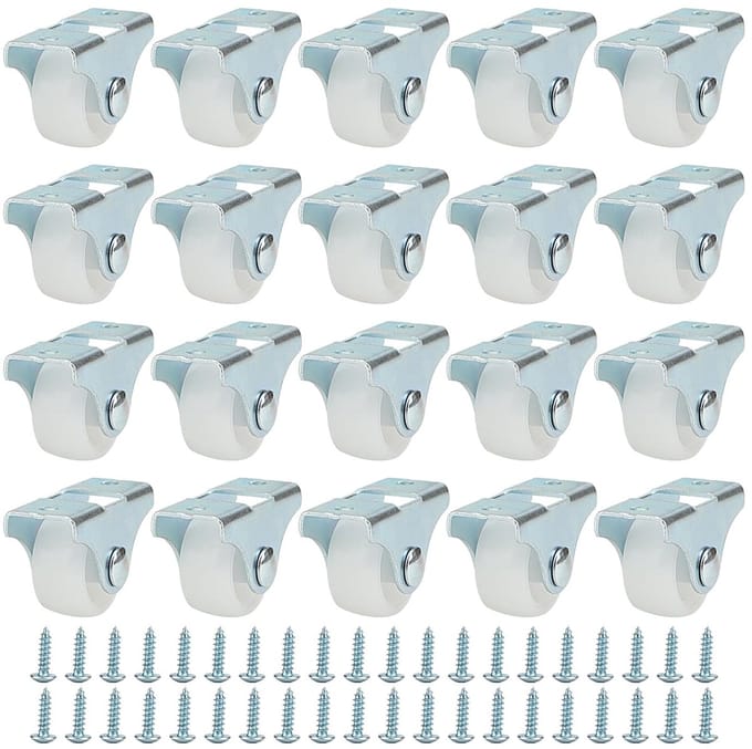 20pcs 25mm Small Fixed Wheels - Drawer Wheels - Non Swivel Wheels voor Trolley - Meubel - Kast