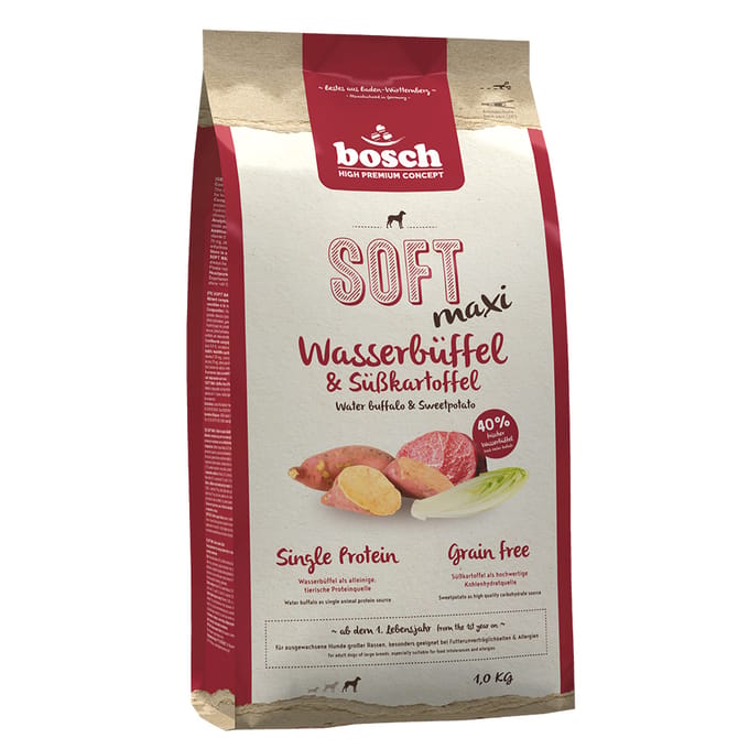 1kg Bosch HPC Soft Maxi waterbuffel & Zoete aardappel droogvoer voor honden