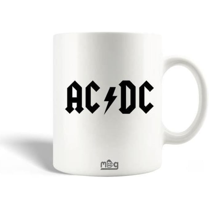 Mug en Céramique - AC/DC - Logo Noir - 30cl - Compatible Lave-Vaisselle - Classiques du Rock 1977