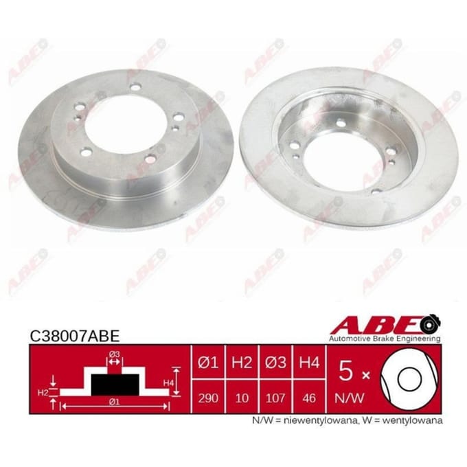 Remschijf ABE C38007 voorkant, compleet, 1 Stuk