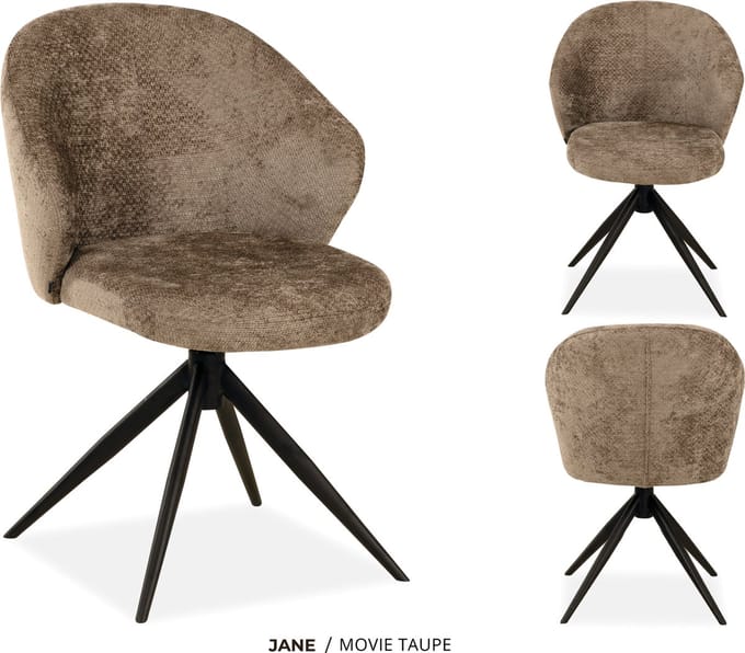 MX Sofa Eetkamer stoel Jane - kleur: Taupe - set van 2 stoelen