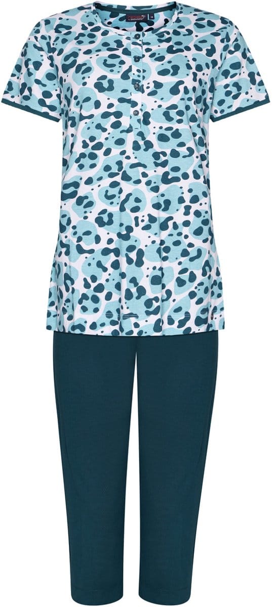 Dames Pyjamaset Rebelle - Tropical Turquoise - Bio Katoen - Maat 38